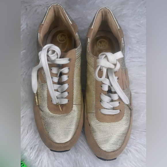 Michael Kors Gold and Tan Sneakers - Picture 2 of 5